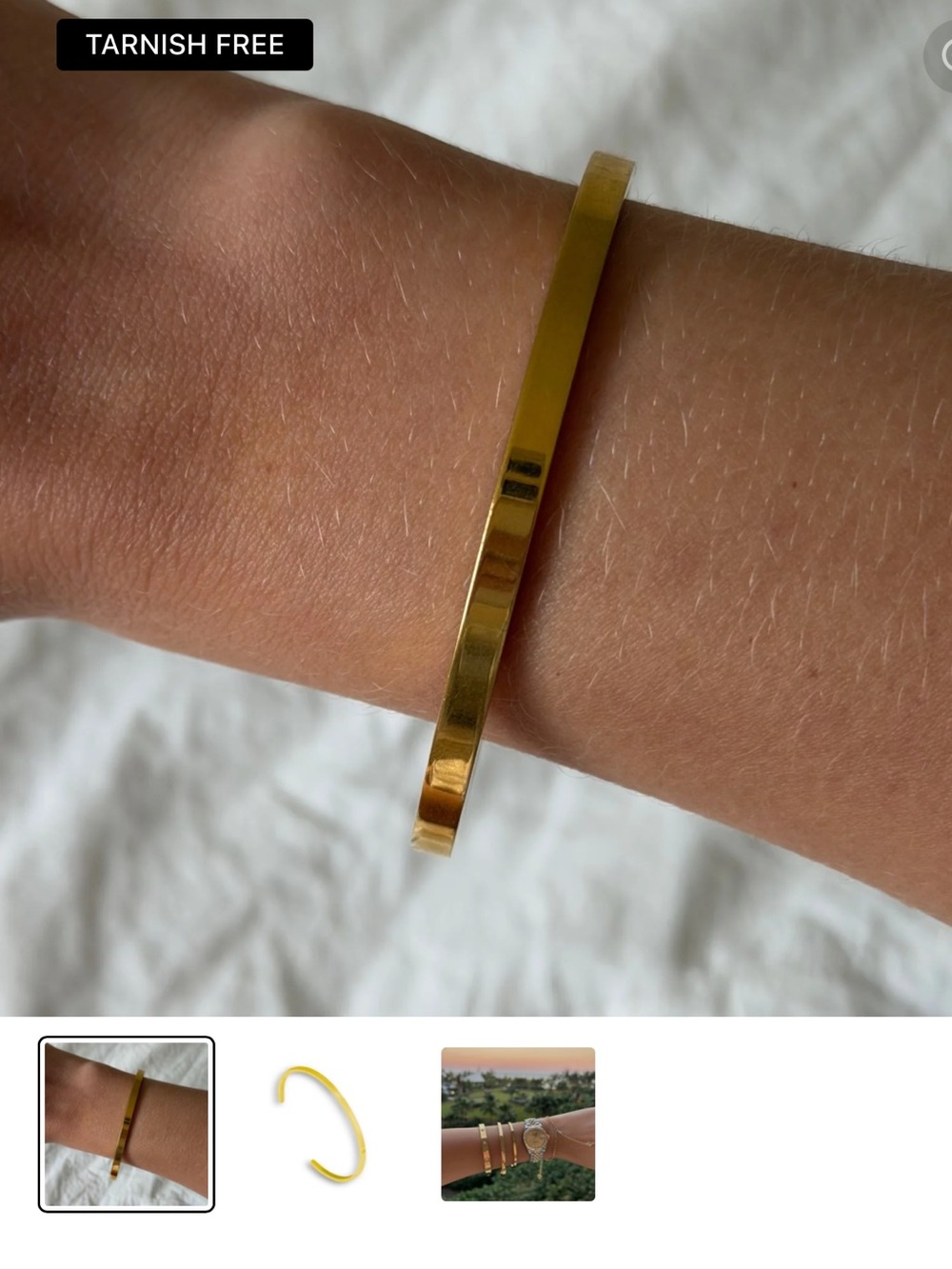Gold Everyday Bangle - 18K Gold plated. Tarnish-Free